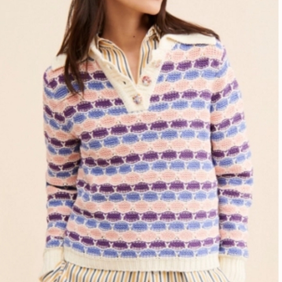Free People Sweaters - Free People Find Me Now Confetti Crocheted Sweater Size Xs/S
